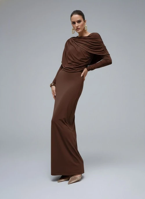 Knitted fabrics Midi Dresses Rayon Work Style Dresses SFE-00014