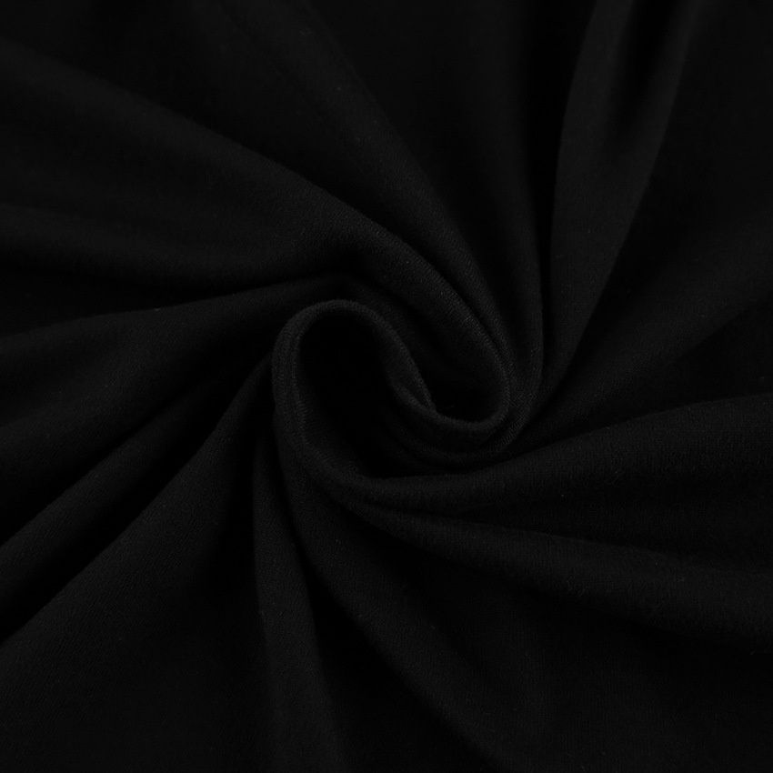 Vestido midi negro de cuello alto con espalda descubierta - Manga larga