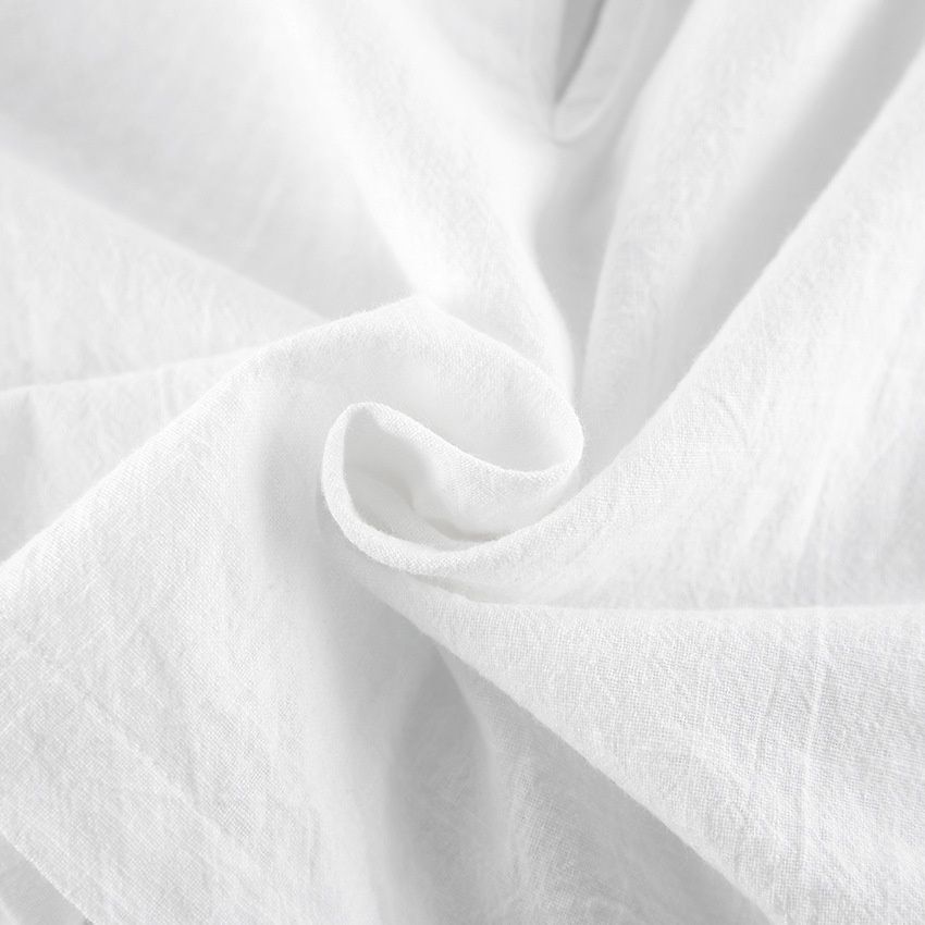 Conjunto elegante de top corto y falda larga de mezcla de lino blanco