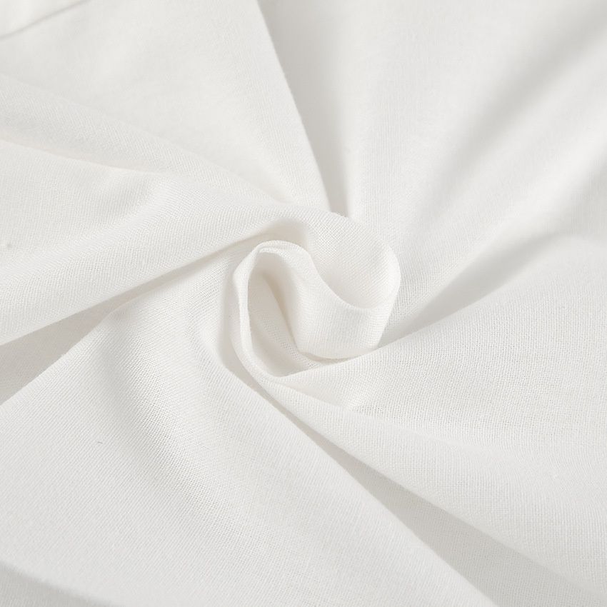 Conjunto de top corto y falda larga de mezcla de lino blanco