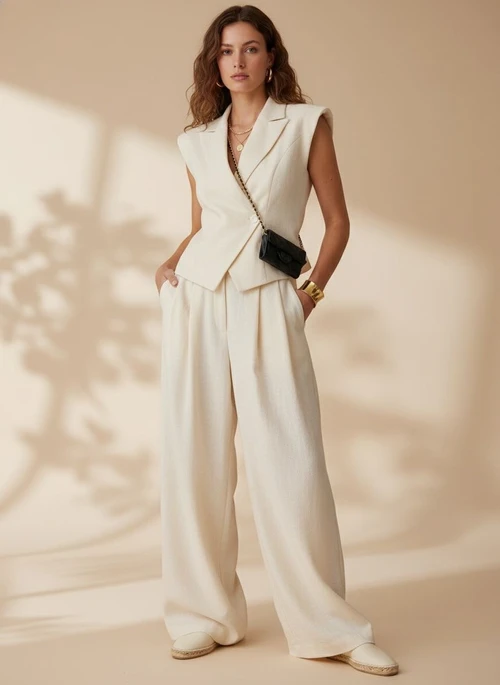 Ensemble blazer sans manches et pantalon large Off-White