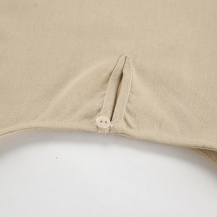 Conjunto de top corto sin mangas y pantalón con aberturas de mezcla de lino