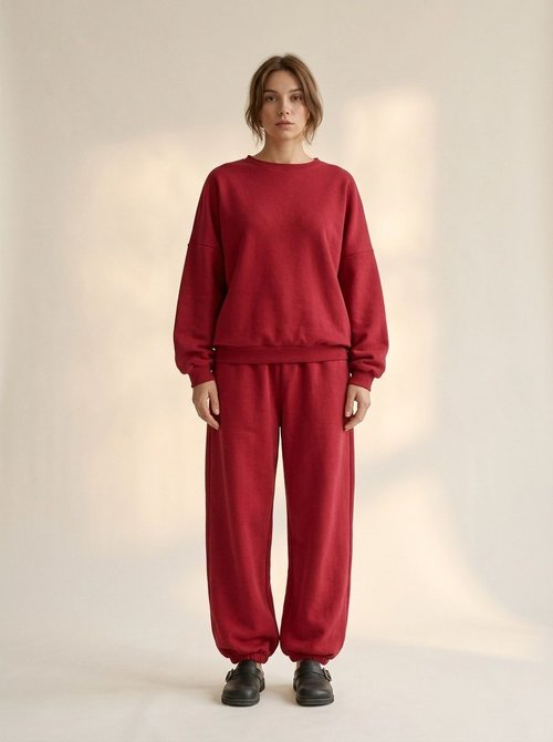 Oversized Sweatshirt & Wide-Leg Sweatpants Set