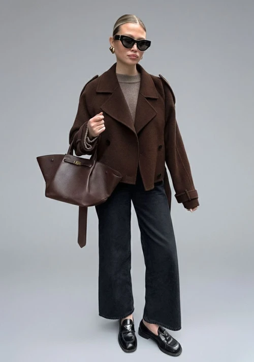 woolen fabric Coats Work Style Outerwear SFE-00017