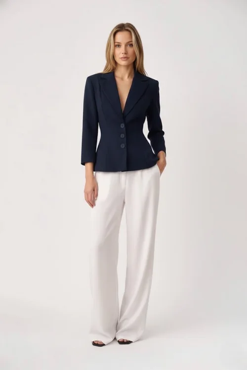Autumn/Winter New Arrival Long-Sleeve Waist-Cinching V-Neck Office Blazer SFE-00004