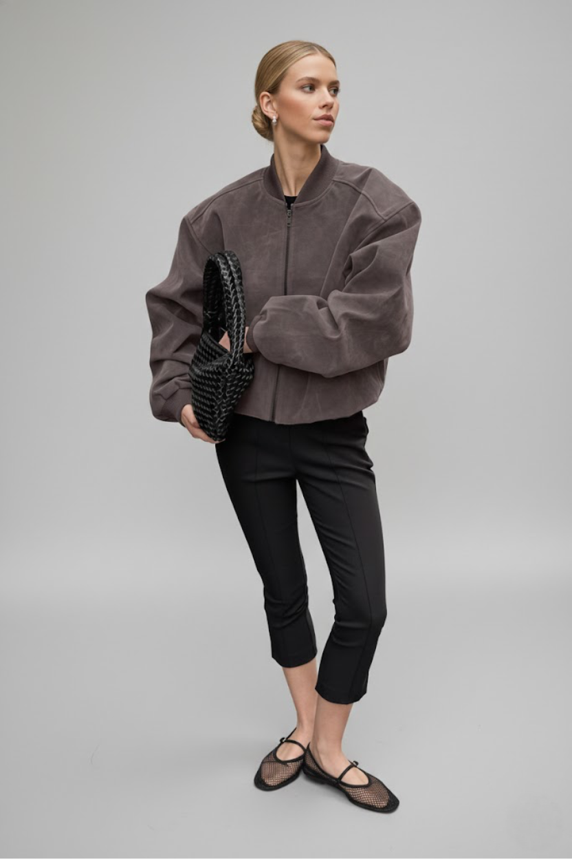 Autumn/Winter Retro Gray Suede-Like Knit V-Neck Fashion Long-Sleeve Loose Jacket SFE-00016