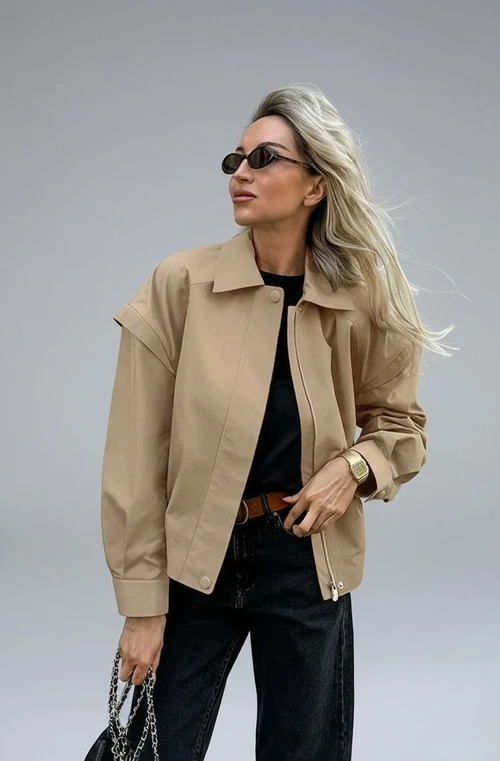 Trench coat fabric Jackets Work Style Outerwear SFE-00017