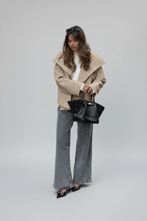 Autumn/Winter New Wool Blend Lapel Loose Casual Coat SFE-00018