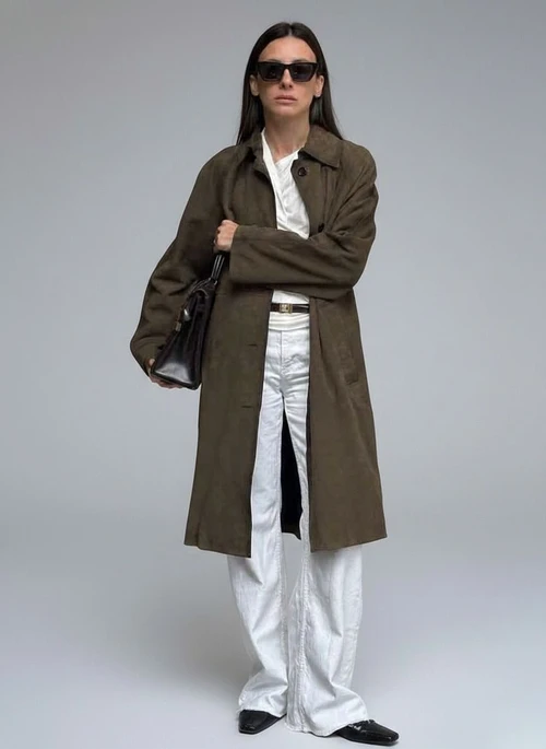 Suede Jackets Polyester (polyester fiber) Work Style Outerwear SFE-00028