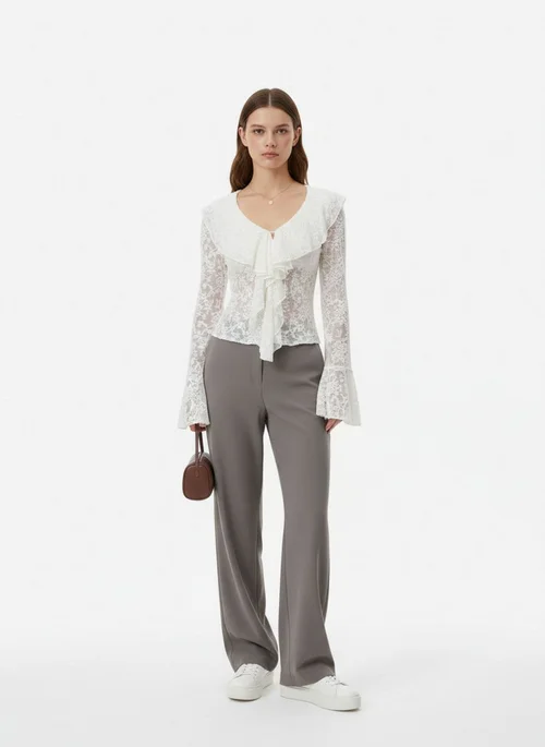 Camicette e camicie in pizzo, top in nylon stile lavoro SFE-00006