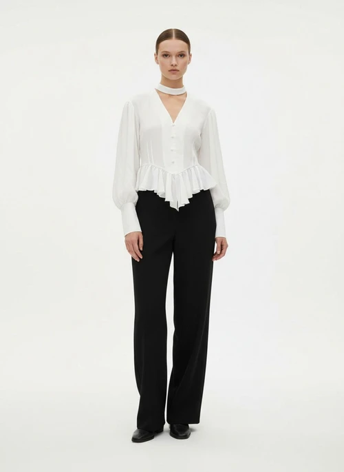 Chiffon Blouses & Shirts Chiffon Work Style Tops SFE-00011