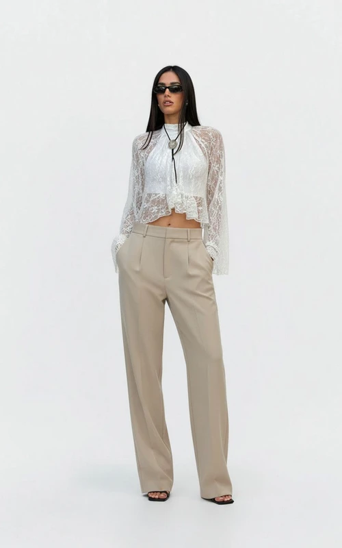 lace Blouses & Shirts Nylon Work Style Tops SFE-00012