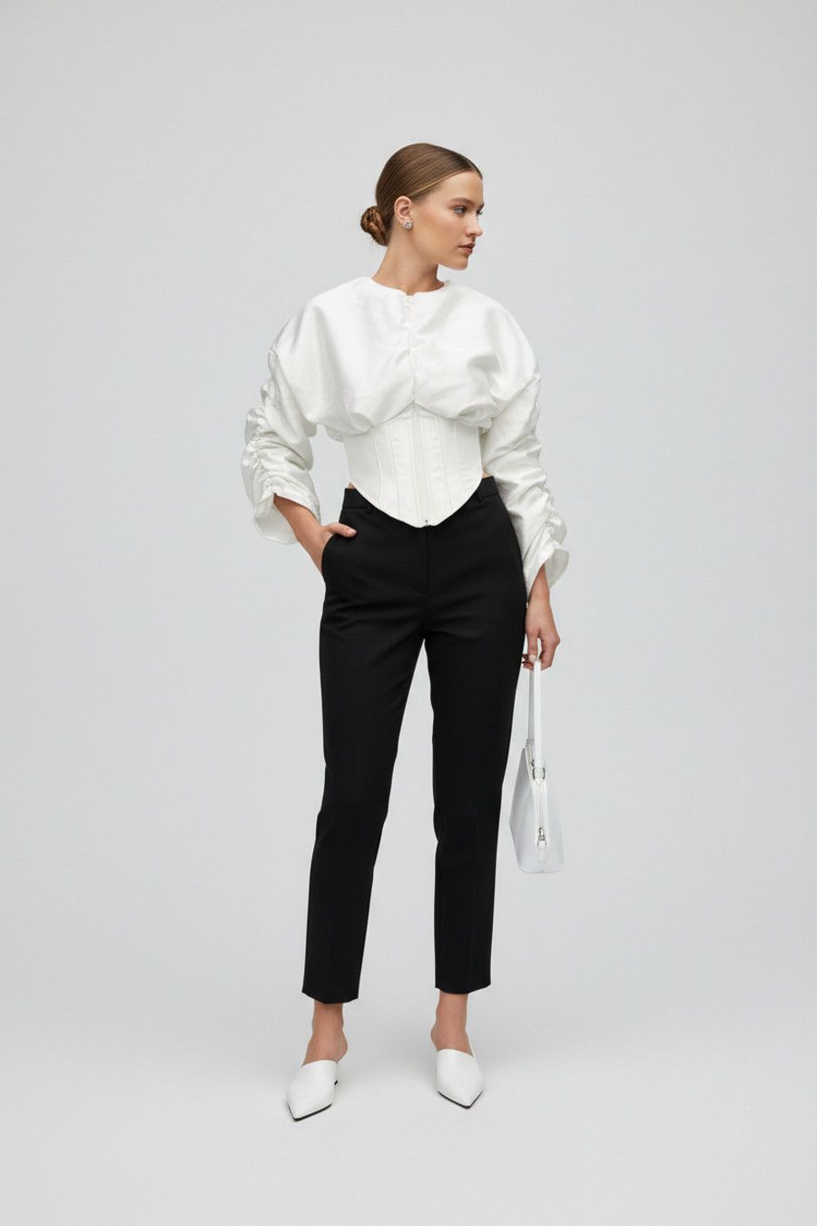 Polyester (polyester fiber) Blouses & Shirts Polyester (polyester fiber) Work Style Tops SFE-00017