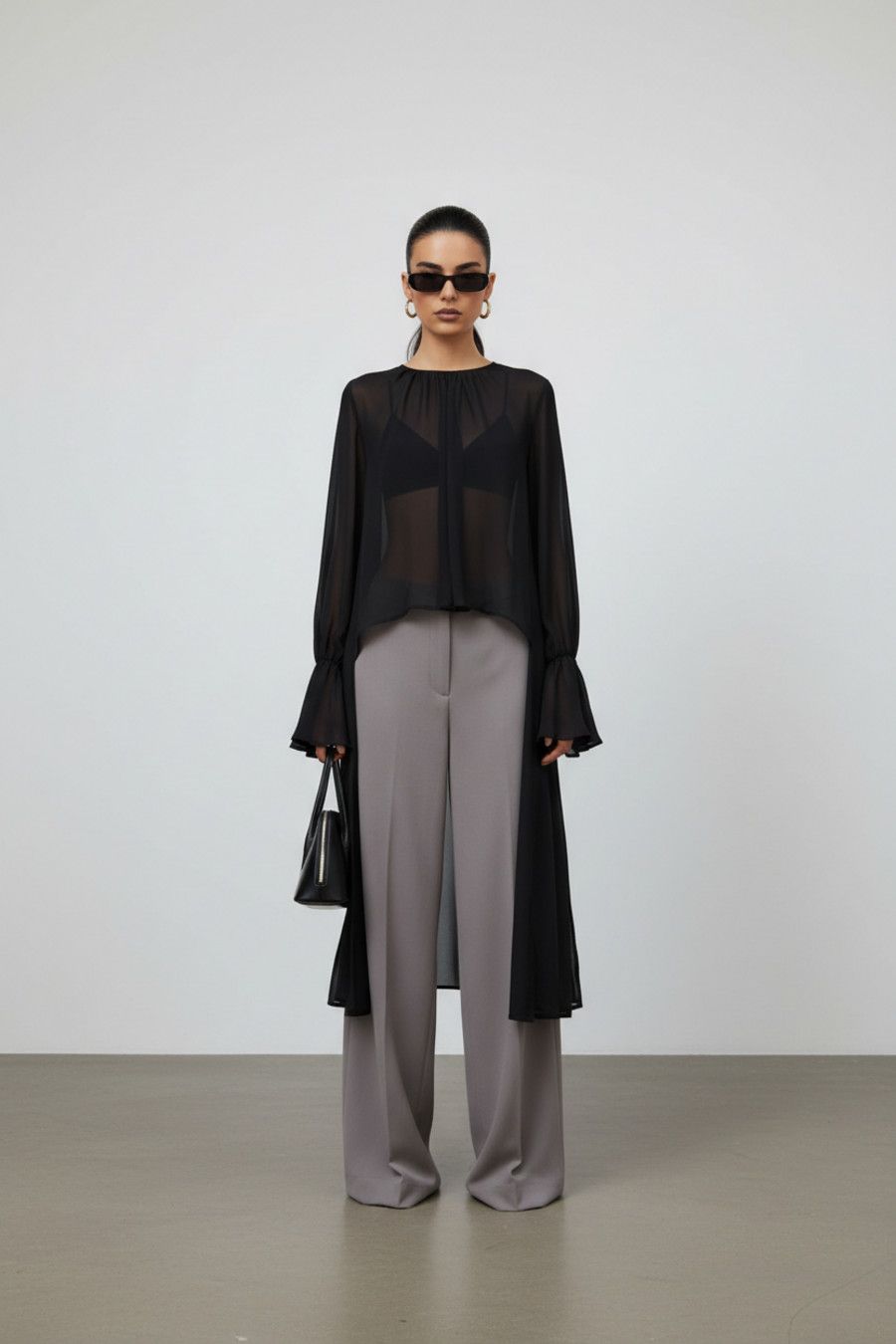 Chiffon Blouses & Shirts Polyester (polyester fiber) Work Style Tops SFE-00021