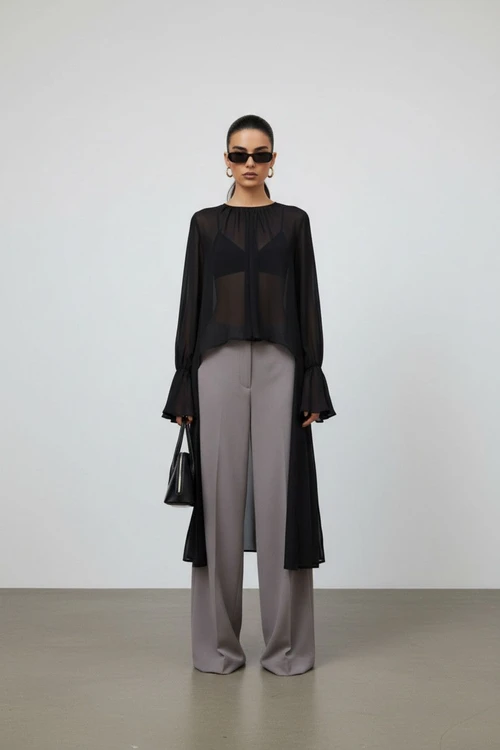 Chiffon Blouses & Shirts Polyester (polyester fiber) Work Style Tops SFE-00021