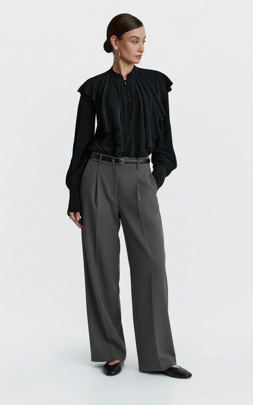 Chiffon Blouses & Shirts Polyester (polyester fiber) Work Style Tops SFE-00023