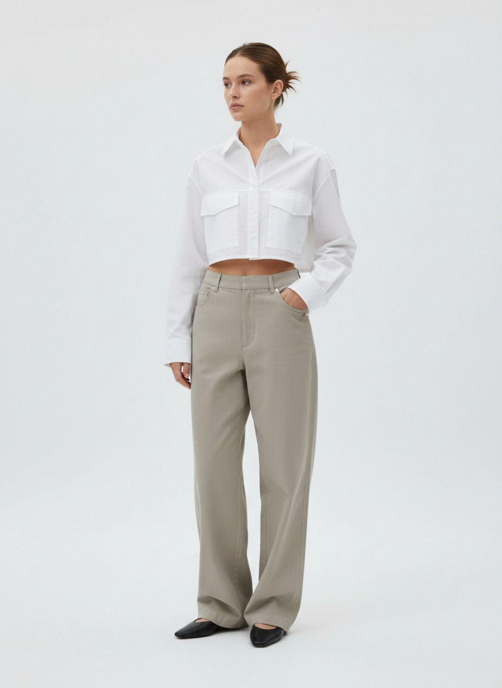 cotton Blouses & Shirts cotton Work Style Tops SFE-00027