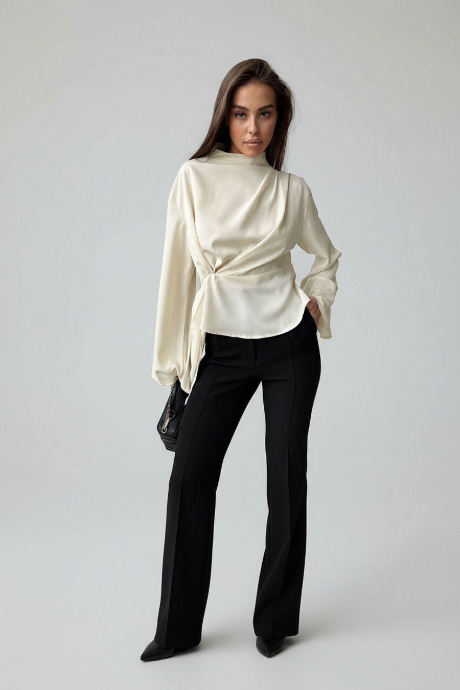 Chiffon Blouses & Shirts Polyester Work Style Tops SFE-00044