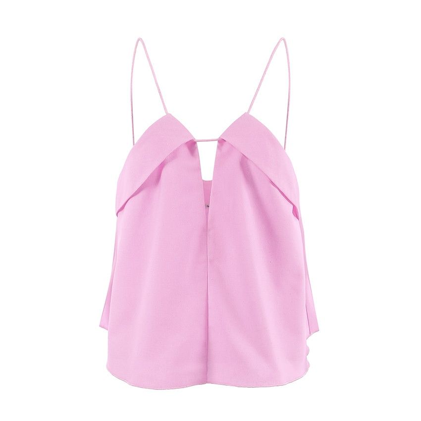 Top de tirantes finos con escote en V y aberturas - Blusa elegante