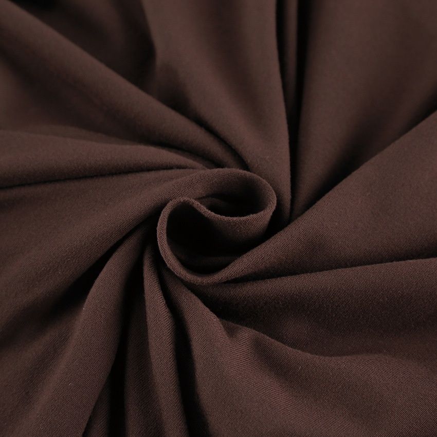 Top de manga larga fruncido color marrón chocolate