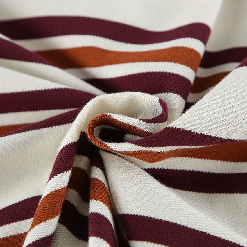 Polo de rugby de manga larga a rayas estilo retro para mujer