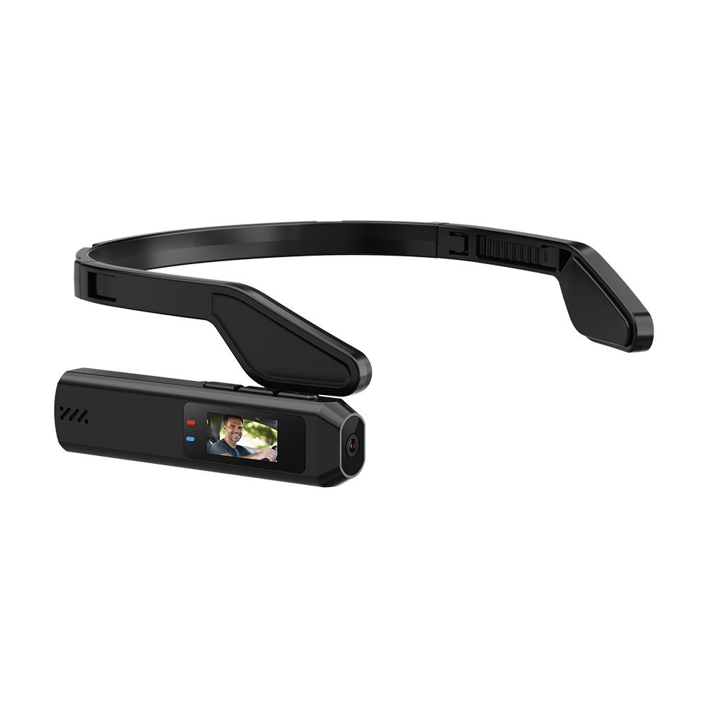 2.7K Wearable Head-Mounted Action Camera, Ultra-Light 21g First-Person POV Video Recorder, 0.96" IPS