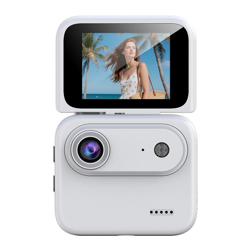 4K Action Camera with Flip Screen, 143° Wide-Angle Lens POV Camcorder, Anti-Shake Stabilization, 6-Hour Battery