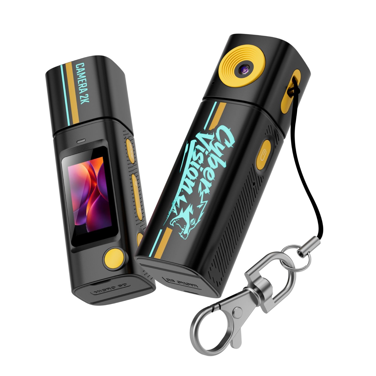 G10 2K Mini Action Camera with 230° Rotating Lens, TFT Screen, Fast Type-C Charging, Compact Portable