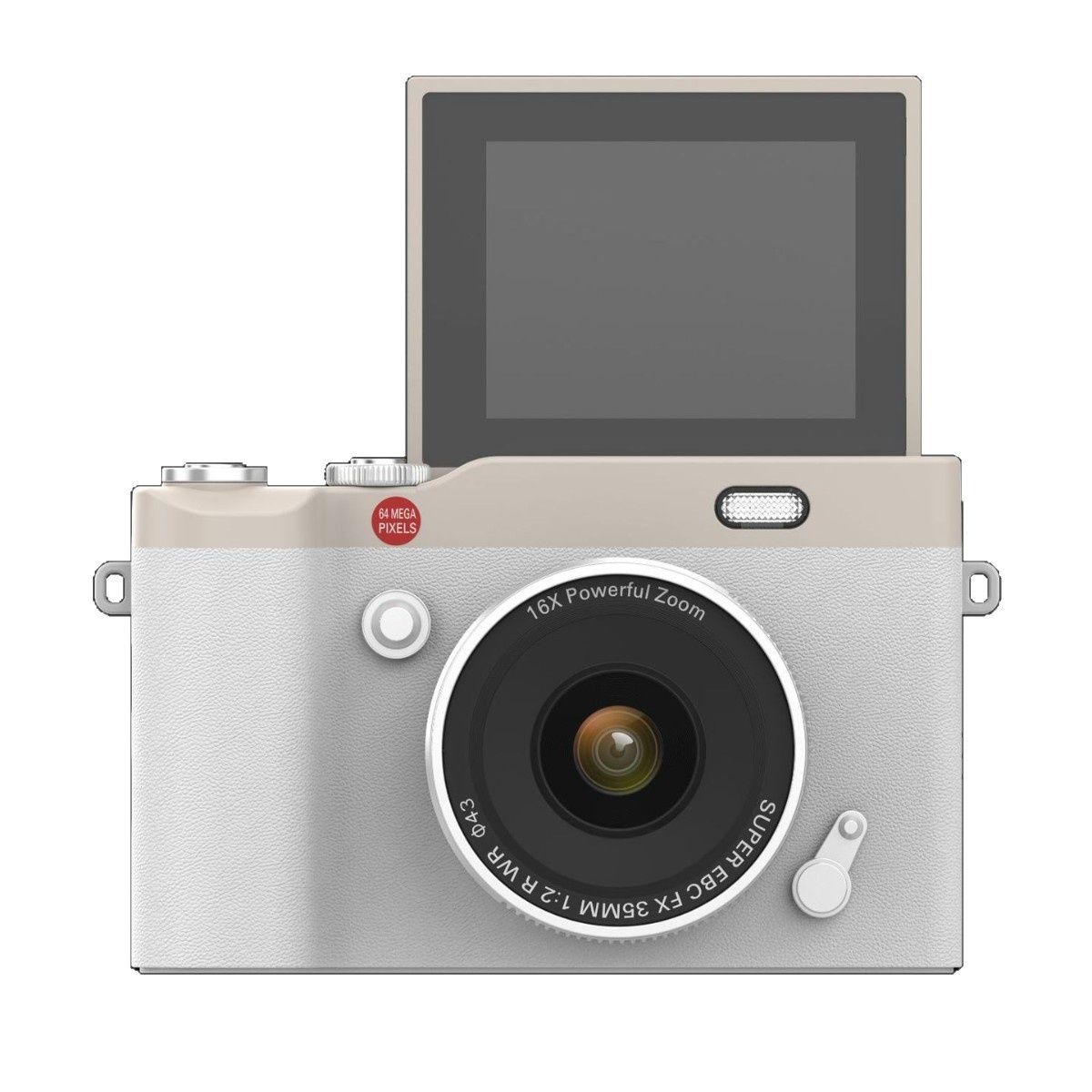 64MP 4K Digital Camera with 180° Flip Screen, 16X Digital Zoom, Autofocus, 850mAh Battery, OTG Connectivity