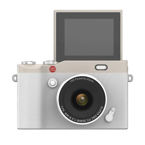 64MP 4K Digital Camera with 180° Flip Screen, 16X Digital Zoom, Autofocus, 850mAh Battery, OTG Connectivity