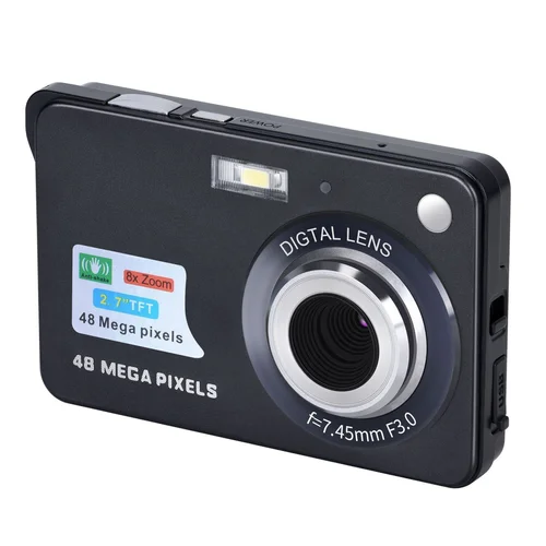 Compact Digital Camera 48MP Point and Shoot, 8X Digital Zoom, 2.7-Inch TFT Screen, Anti-Shake Technology