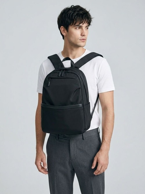 Minimalist Black Laptop Backpack for Travel & Daily Commute