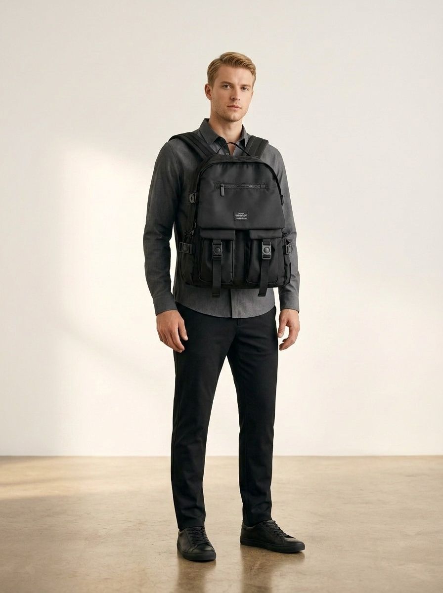 Men's Large Capacity Tactical Backpack - Techwear Style