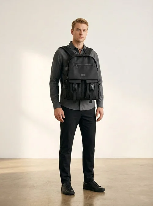 Men's Large Capacity Tactical Backpack - Techwear Style