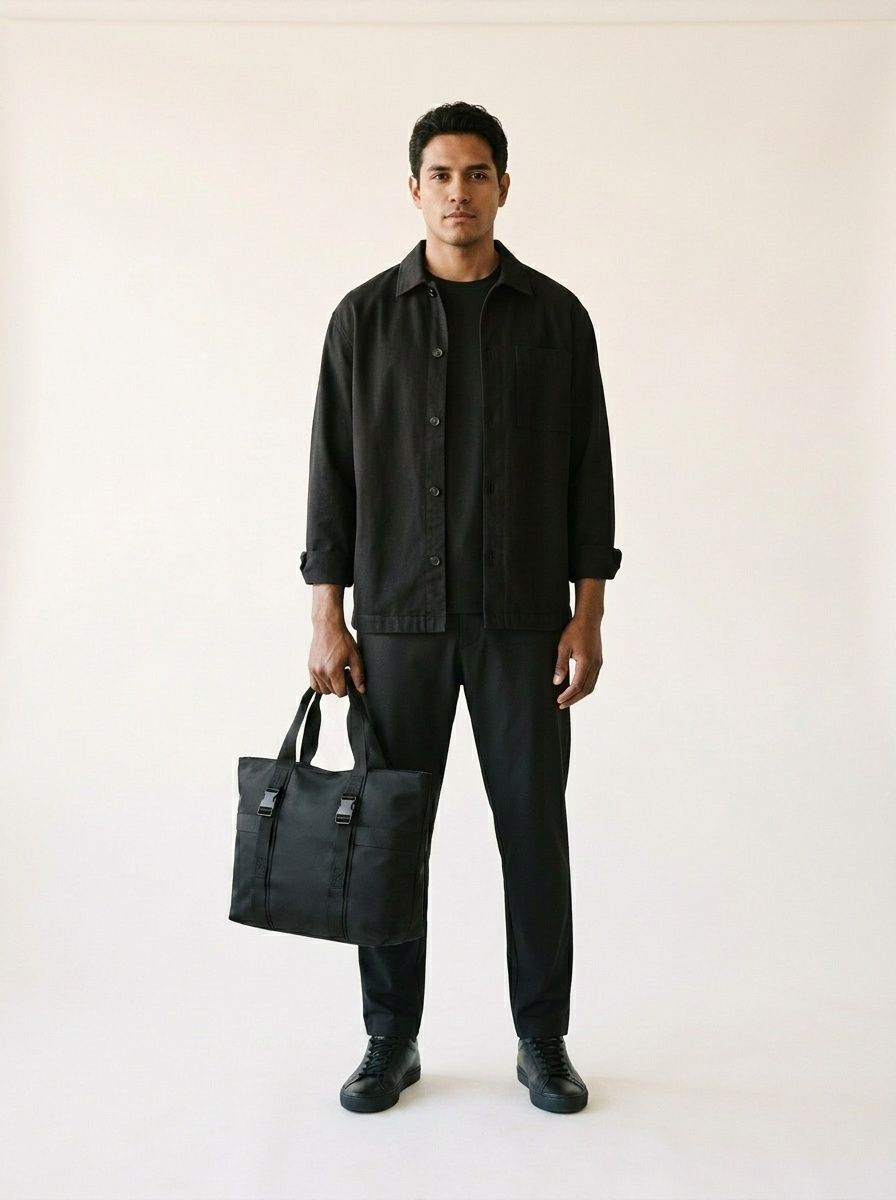 Black Utility Tote Bag - Large Capacity & Durable