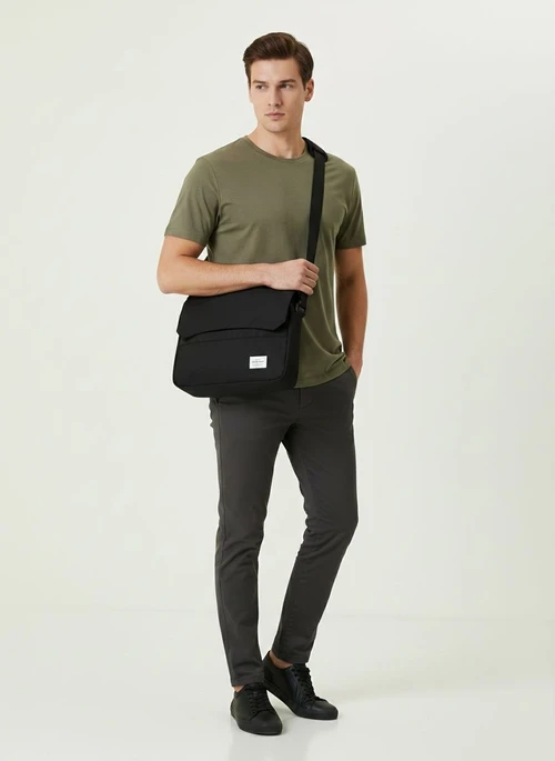 Men's Casual Black Messenger Crossbody Bag