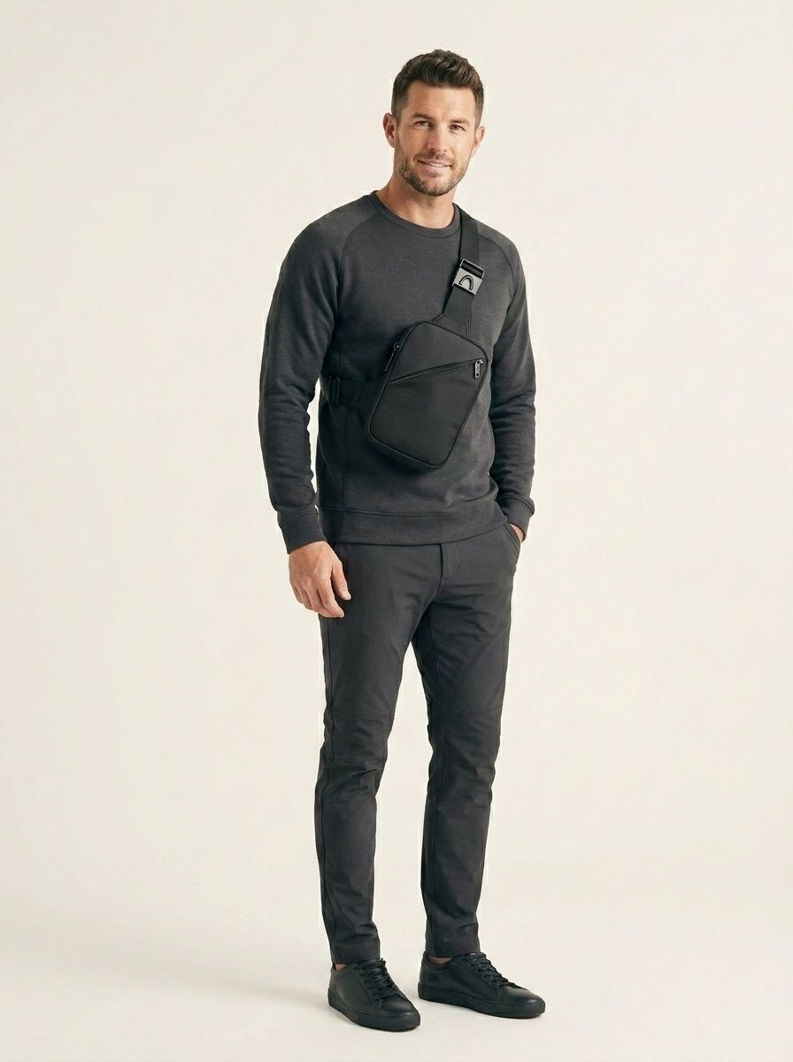 Men's Minimalist Chest Sling Bag - Everyday Crossbody