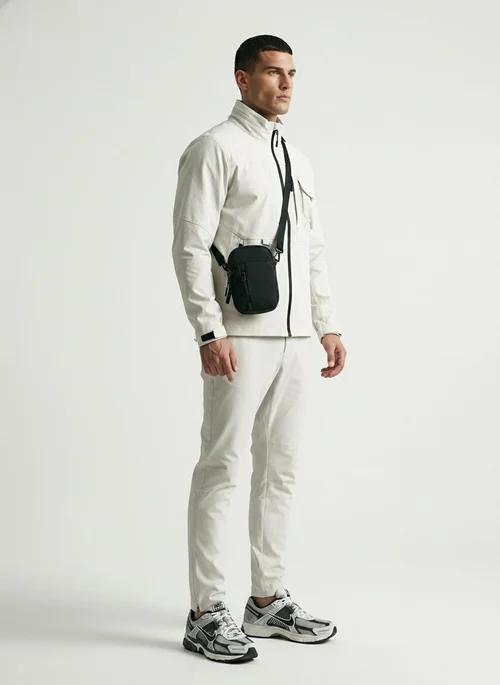 Men's Black Nylon Crossbody Bag - Small Shoulder Pouch
