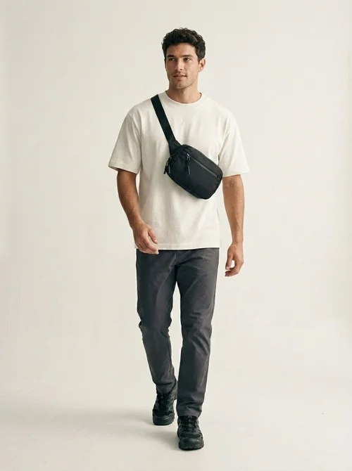 Sleek Black Chest Bag - Compact Crossbody Sling Pack