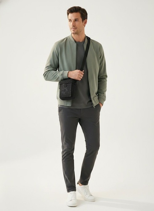 Men's Black Camo Crossbody Bag - Small Sling Pouch