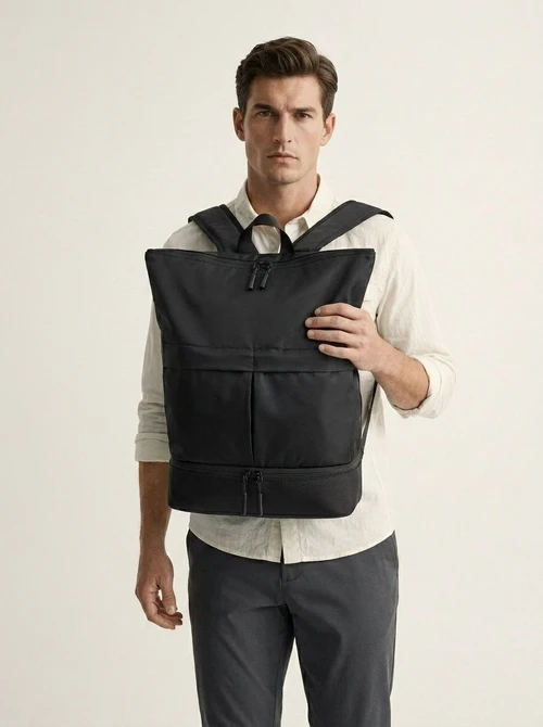 Modern Minimalist Black Backpack for Daily Commute