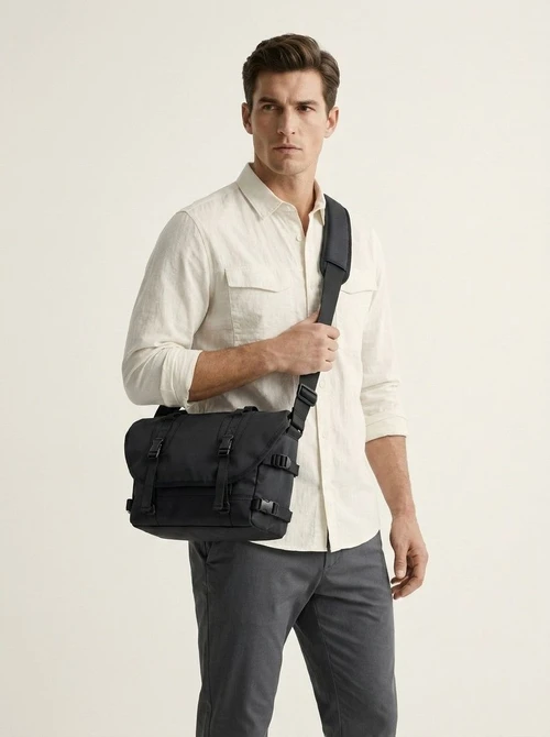 Men's Tactical Messenger Bag - Durable Techwear Crossbody