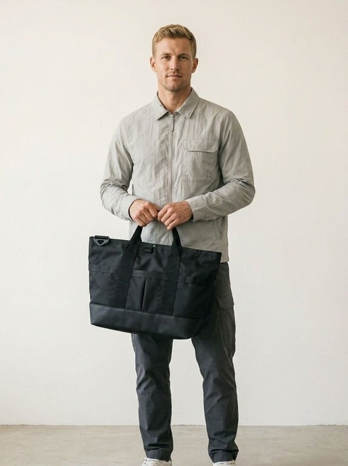 Durable Black Nylon Commuter Tote Bag - Everyday Carry