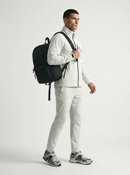 Minimalist Matte Black Laptop Backpack for Travel & School