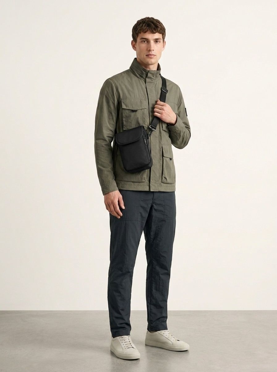 Compact Crossbody Bag with Water Bottle Holder