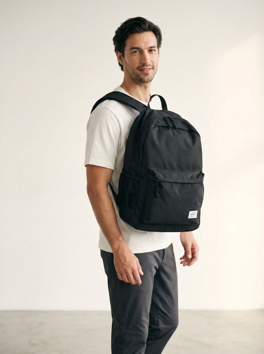 Durable Black Backpack for School & Travel