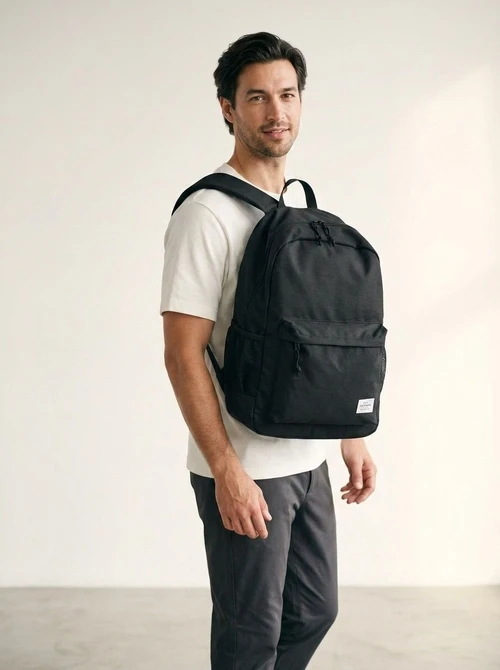 Durable Black Backpack for School & Travel