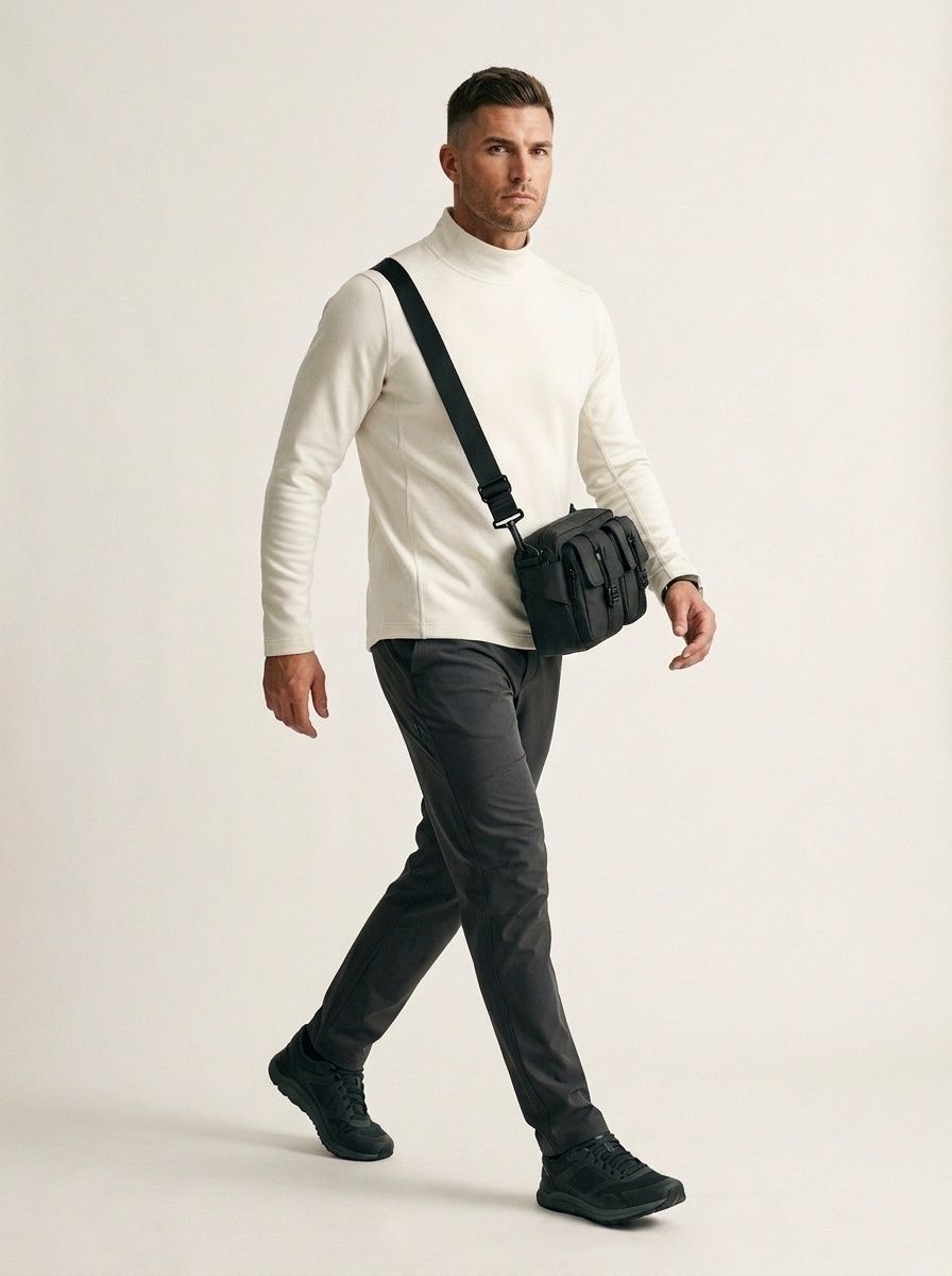 Men's Black Tactical Waist Bag - Sling & Fanny Pack