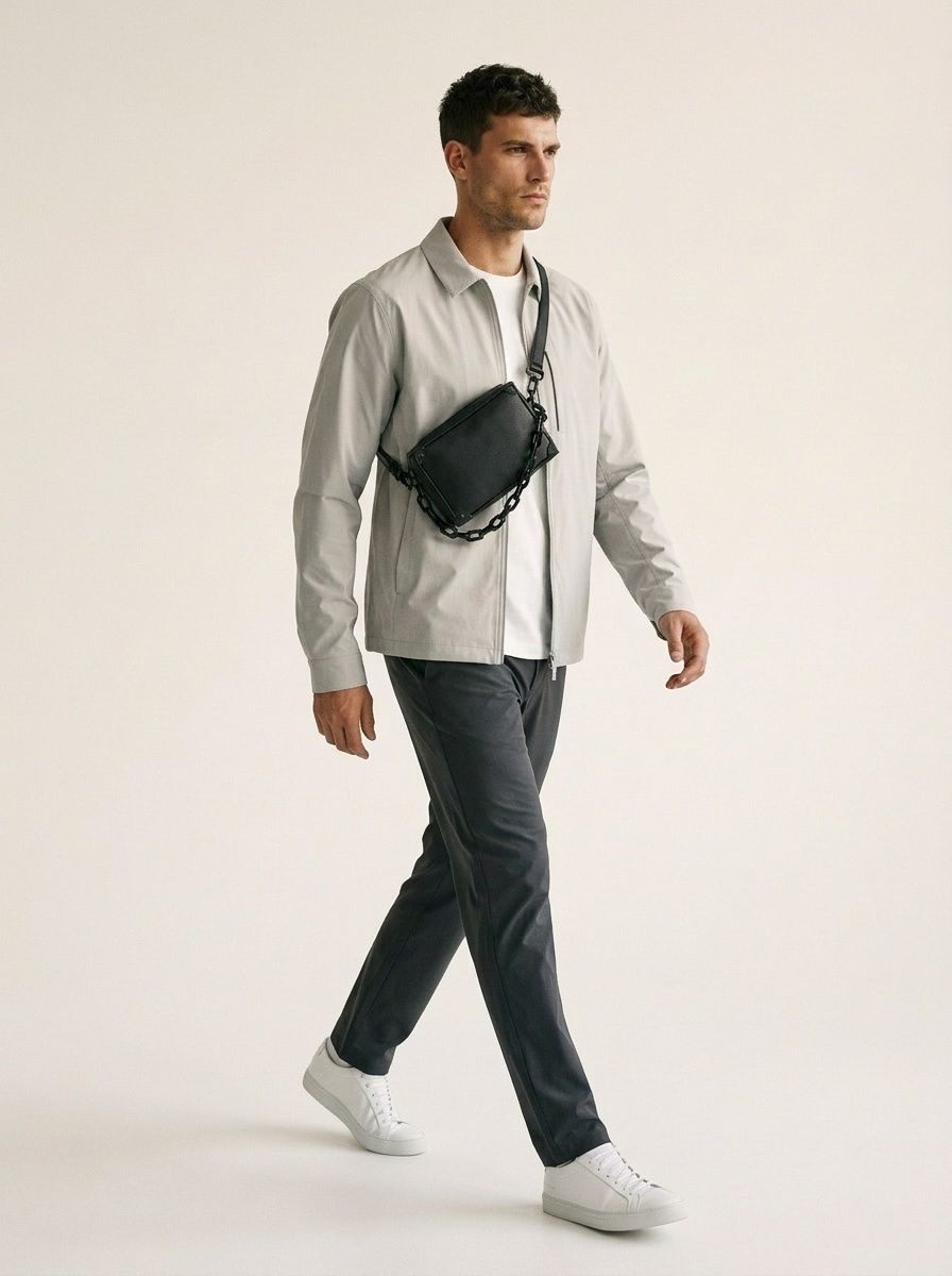 Urban Black Crossbody Bag with Chain Strap