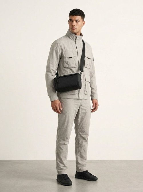 Men's Minimalist Black Crossbody Shoulder Bag